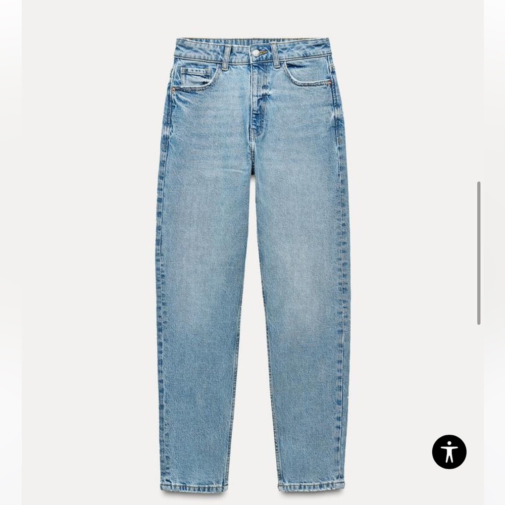 Zara mom jeans, light wash, straight leg